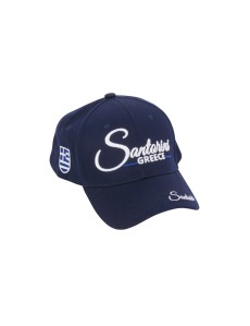   Santorini Baseball Cap Greece and Embroided  Greek Flag– 100% Cotton | Adjustable | Available in Various Designs & Colors
