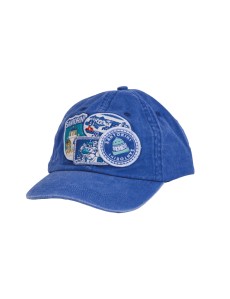 Blue Denim Santorini Baseball Cap with Colorful Tourist Patches – 100% Cotton | Adjustable | Available in Various Designs & Colors