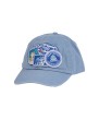 Blue Denim Santorini Baseball Cap with Colorful Tourist Patches – 100% Cotton | Adjustable | Available in Various Designs & Colors