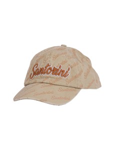Santorini Baseball Cap with Embroidered Logo and All -Over Print – 100% Cotton | Adjustable | Available in Various Designs & Colors