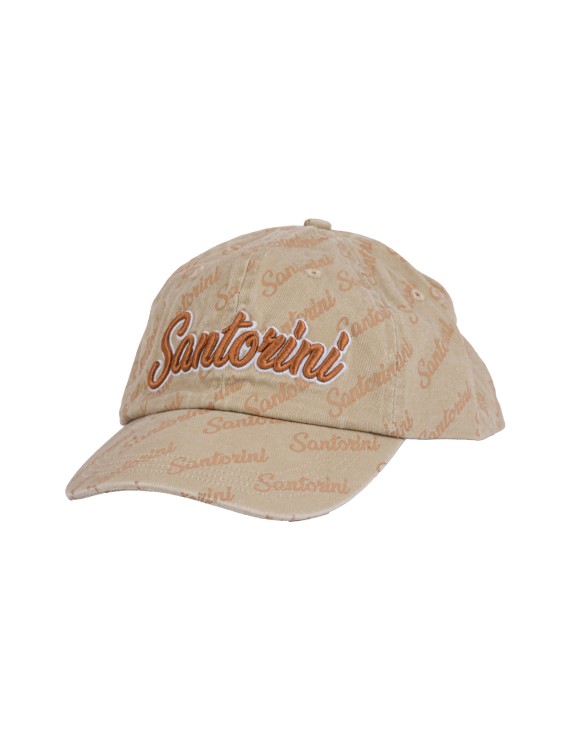 Santorini Baseball Cap with Embroidered Logo and All -Over Print – 100% Cotton | Adjustable | Available in Various Designs & Colors