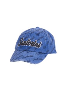 Santorini Baseball Cap with Embroidered Logo and All -Over Print – 100% Cotton | Adjustable | Available in Various Designs & Colors