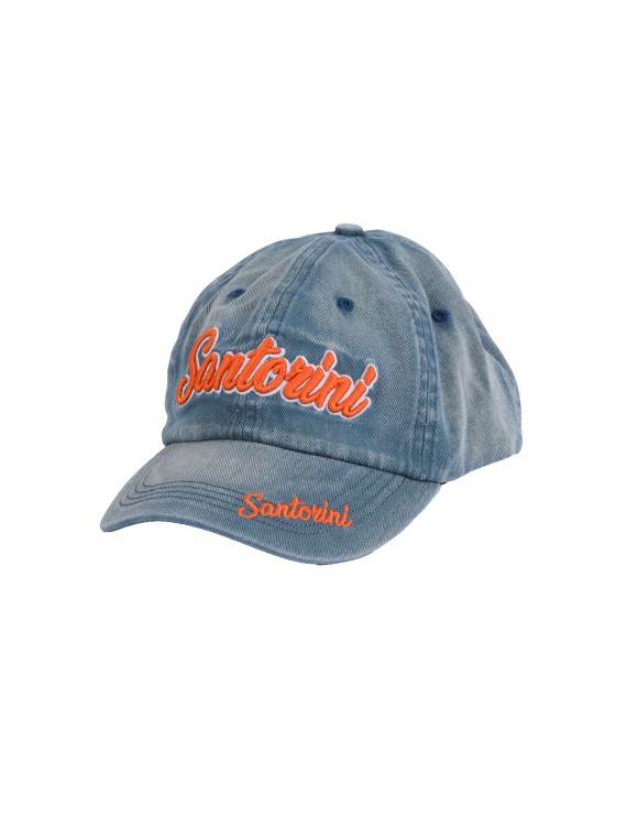 Navy Denim Santorini baseball Cap with Colored Embroidery – 100% Cotton | Adjustable | Available in Various Designs & Colors