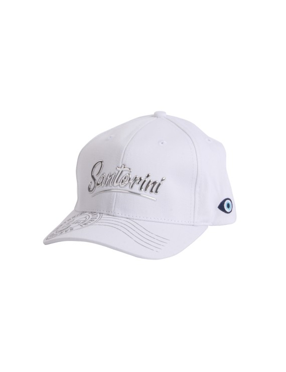 Santorini Baseball Cap with Embroidered Nautical Design on the Rim – 100% Cotton | Adjustable | Available in Various Designs & Colors